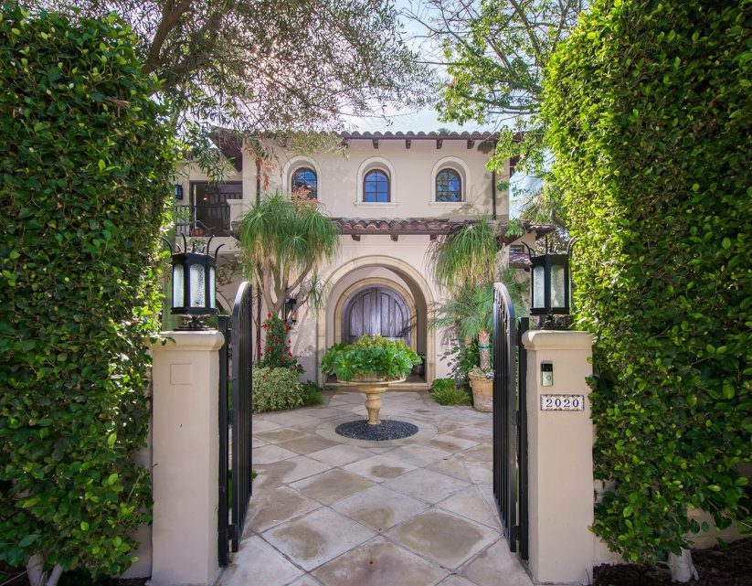 A gated entrance to a home in california.